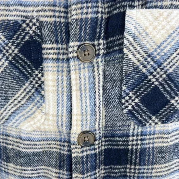 Brooklyn Cloth Mens S Heavy Flannel Sherpa Lined Shacket Windowpane Plaid Jacket - Picture 7 of 16